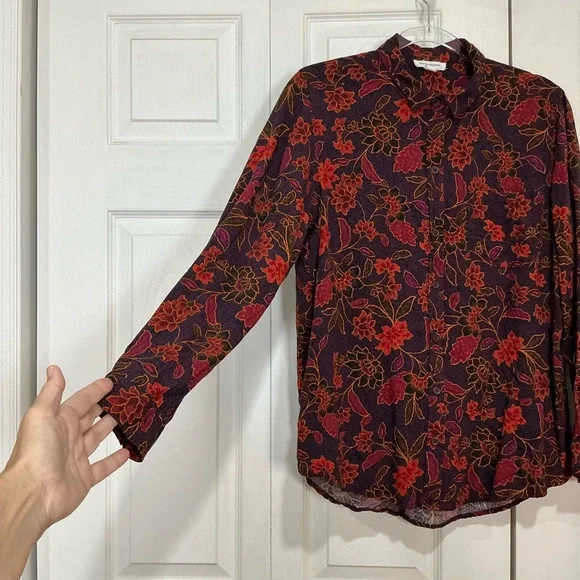 🍓 Beach Lunch Lounge Beachlunchlounge Floral Button Down Long Sleeve Shirt - XL - Picture 2 of 5